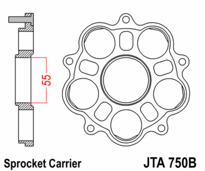 Hypermotard 950 [JT SPROKETS] - rear sprocket carrier - 5 silentblock Ducati