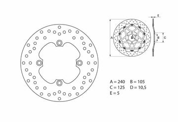 Honda Xl 700 V Transalp [BREMBO] - Series Oro round rigid brake disc