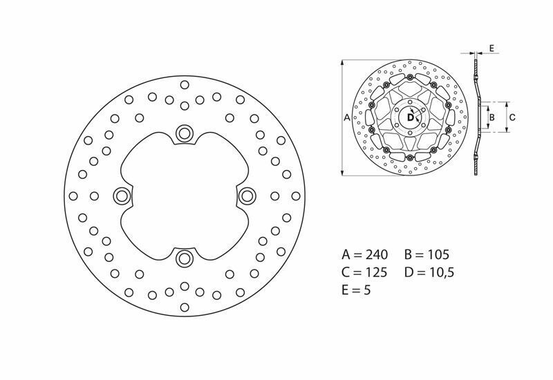 Honda Cb 200 [BREMBO] - Series Oro round rigid brake disc