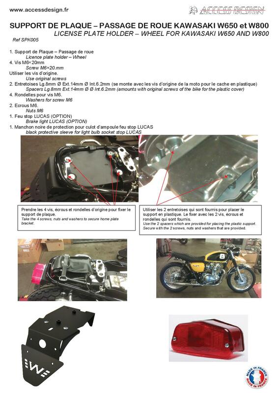 Kawasaki W 650 [ACCESS DESIGN] - license plate holder wheel arch black Kawasaki W800