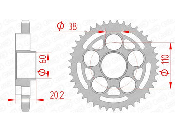 Hyperstrada 821 [AFAM] - Sprocket Steel Standard - 525