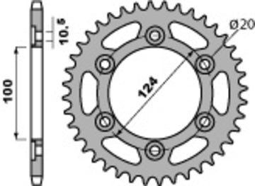 Ducati 900 SS [PBR] - Standard chain wheel C45 steel