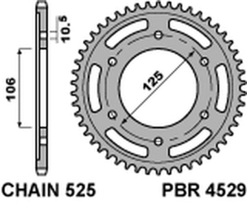 Triumph Speed ​​Twin 1200 [PBR] - Sprocket Aluminum Standard - 525