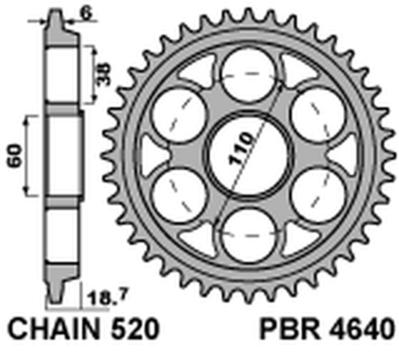 Ducati Panigale 1199 [PBR] - Sprocket aluminum reinforced - 520