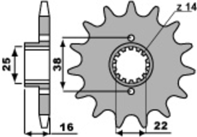 Ducati 900 SS [PBR] - Standard steel pinion at the front