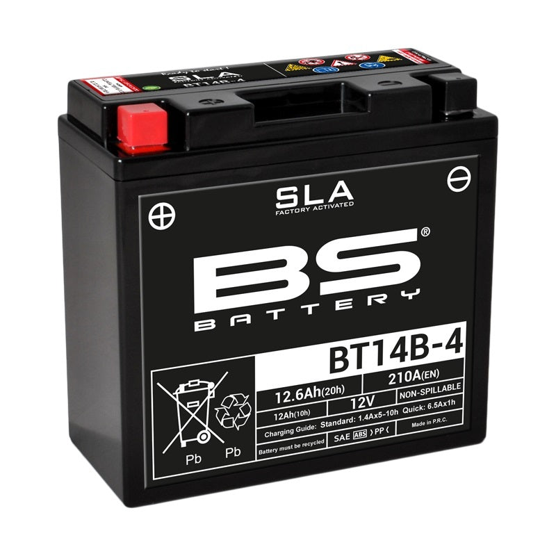 Yamaha Xvs 1100 Drag Star [BS BATTERY] - SLA Maintenance Free Battery Factory Activated - BT14B-4