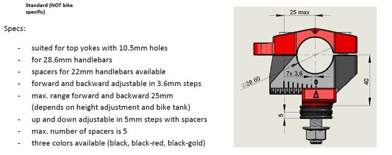 Suzuki V-Strom 1000 Abs [GILLES] - 2DGT Adjustable Bar Brackets Black