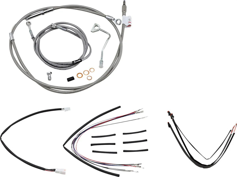 harley davidson flhrxs [BURLY BRAND] - Complete stainless steel handlebar cable/brake line kit