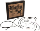 harley davidson flhrxs [BURLY BRAND] - Complete stainless steel handlebar cable/brake line kit-2
