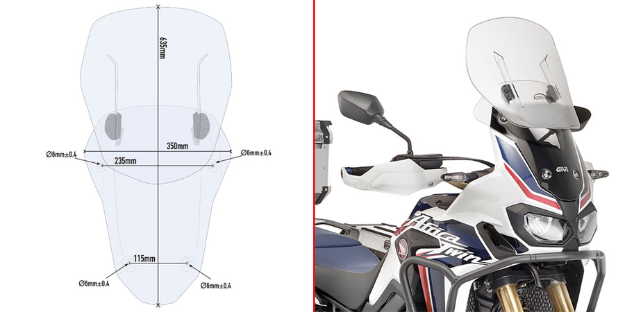 HONDA CRF 1000 L AFRICA TW [2018-2019] - Windshield for motorcycle