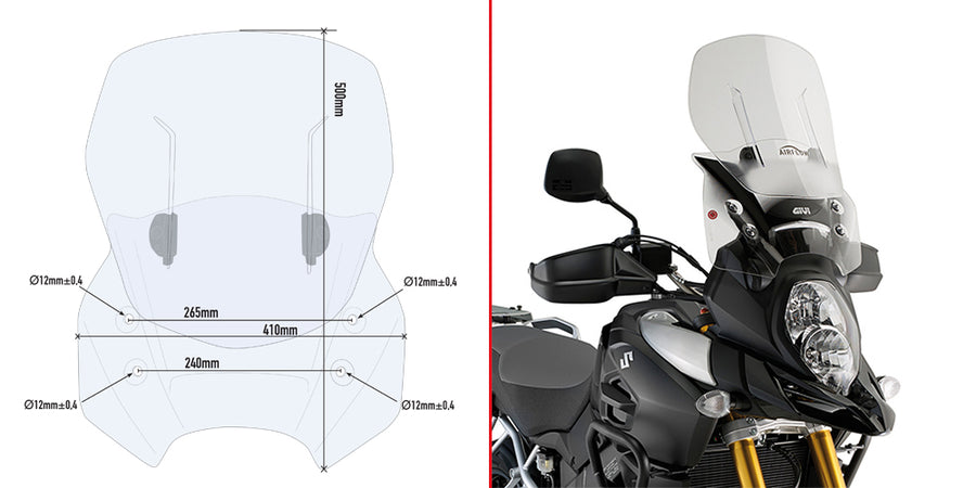 SUZUKI DL 1000 V STROM [2017-2019] - Specific sliding windshield