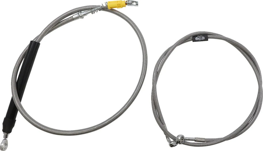 harley davidson flfb [LA CHOPPERS] - Complete stainless steel handlebar cable/brake line set with braid