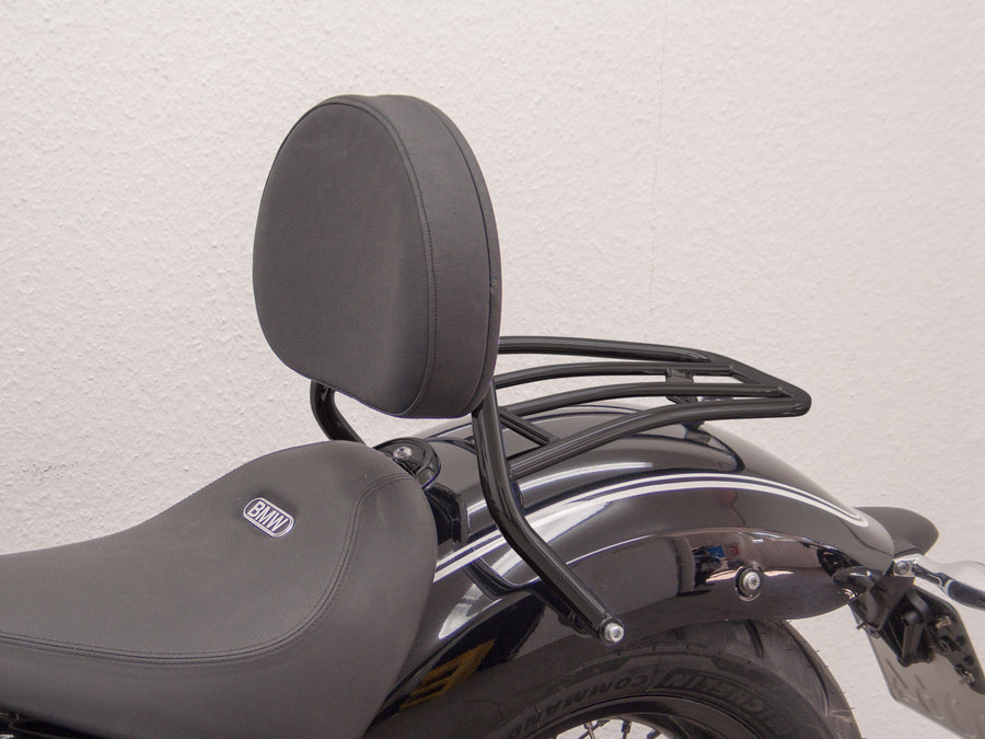 BMW R 18 (OL11) 2021- [2021] - driver Sissy bar with a large rounded pillow and luggage rack, black
