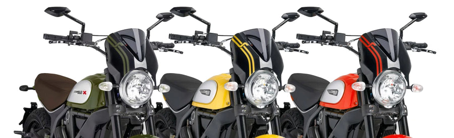 DUCATI SCRAMBLER 800 ICON DARK [2025] – RetroVision Windshield Visor – Tinted