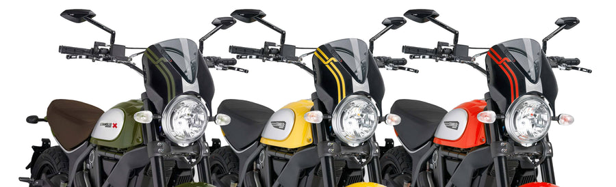 DUCATI SCRAMBLER 800 ICON DARK [2025] – RetroVision Windshield Visor – Tinted