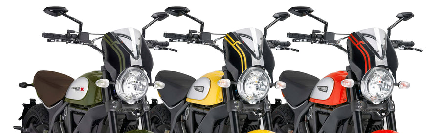 DUCATI SCRAMBLER 800 ICON DARK [2025] – RetroVision Windshield Visor – Tinted