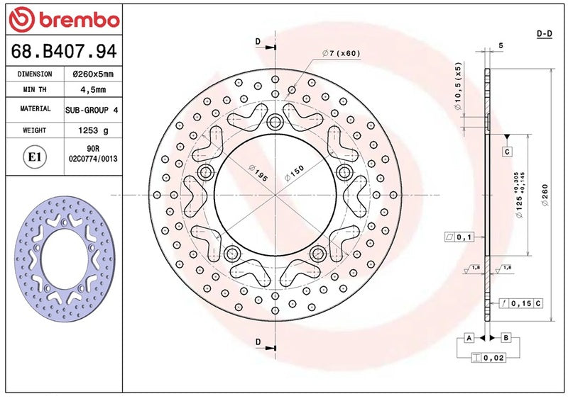 Kymco Ak 550 Premium [BREMBO] - Series Oro rigid brake disc - 68B40794