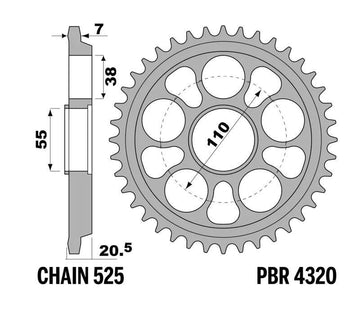 Ducati Multistrada 1000 [PBR] - Sprocket aluminum reinforced - 525