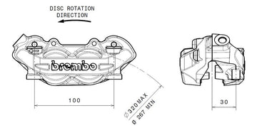 Ktm Adventure 1050 [BREMBO] - P4 brake caliper front left Ø32mm