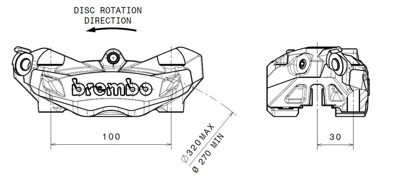 Hyperstrada 821 [BREMBO] - M4 front left brake caliper titanium Ø32mm