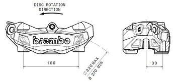 Aprilia Caponord 1200 [BREMBO] - M4 front left brake caliper black Ø32mm - 0