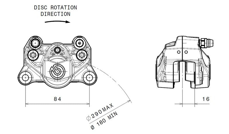 Hyperstrada 821 [BREMBO] - Rear brake caliper Ø34mm titanium