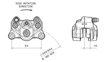 Ducati Monster 1200 [BREMBO] - Rear brake caliper Ø34mm natural - 0