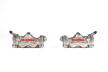 Ktm Super Duke 1290 [BREMBO RACING] - Pair of GP4RX - 1mm brake calipers (CNC machined - chrome plated) (with pads)