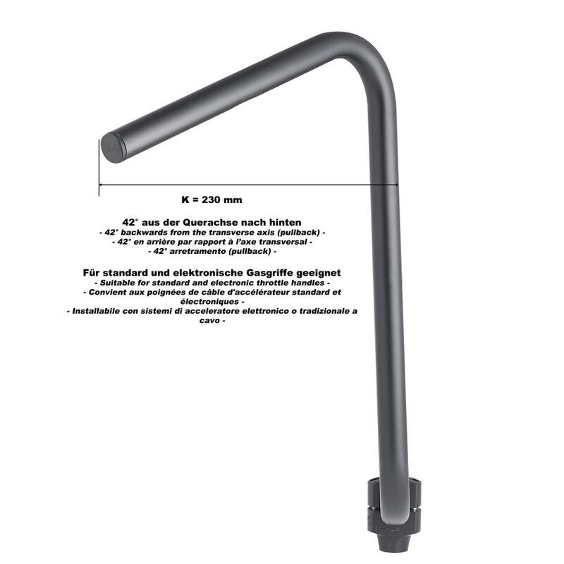 Harley Davidson Fxst [HIGHWAY HAWK] - Bad Hawk 1 inch handlebar with 3 holes, 845mm wide 370mm high, chrome