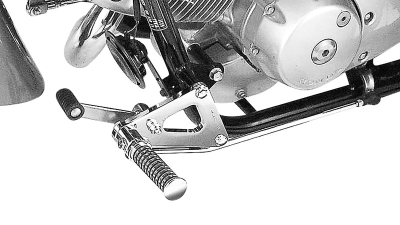 Honda Vt 125 [BURCHARD EXCELLENCE] - forward footrest system with ABE, +16 cm, Honda VT 125 Shadow, Sundance orig. Lever, chrome