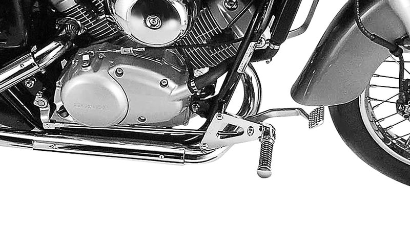 Honda Vt 125 [BURCHARD EXCELLENCE] - forward footrest system with ABE, +16 cm, Honda VT 125 Shadow, Sundance orig. Lever, chrome