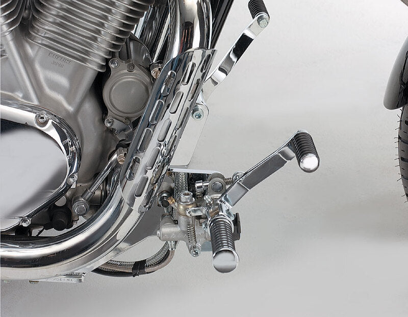 Suzuki Vs 1400 Intruder [BURCHARD EXCELLENCE] - forward footrest system with parts certificate, +25 cm, Suzuki VS 1400 Intruder, Sundance smooth, glossy black
