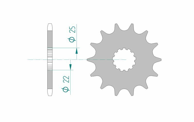 Kawasaki W 800 [AFAM] - Chain kit 520XMR3 15/37 Standard - Standard sprocket