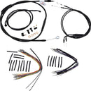 harley davidson flst [BURLY BRAND] - Complete Black Vinyl Handlebar Cable/Line Kit for Ape Hanger-1