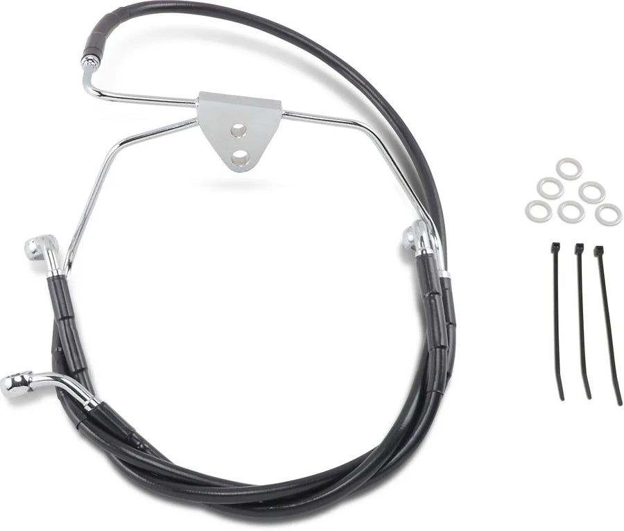 harley davidson flhtcui [DRAG SPECIALTIES] - Extended Black Vinyl Brake Line Kit