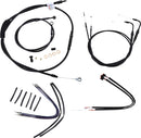harley davidson fxsb [BURLY BRAND] - Complete Black Vinyl Handlebar Cable/Line Kit for Ape Hangers-1