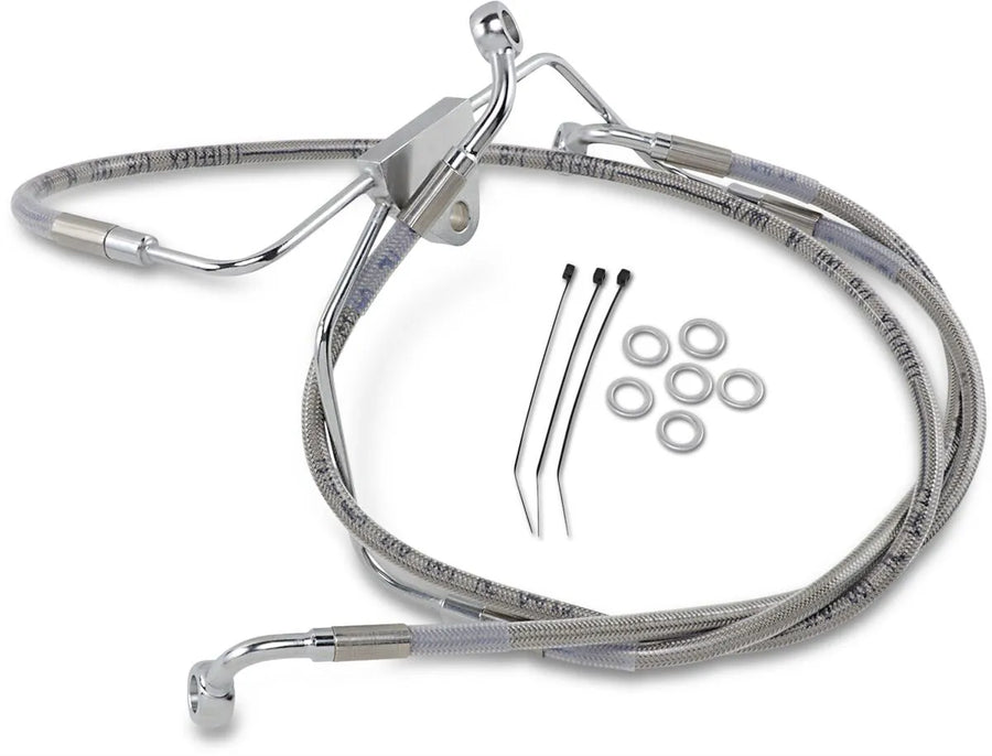 harley davidson flhtc [DRAG SPECIALTIES] - Stainless steel extended brake line kit