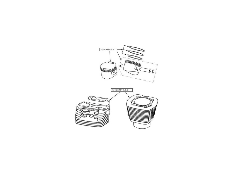Harley Davidson Revtech 88 [2000-2019]-cast 3-5/8 "+. 030" piston for Evo