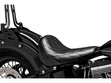 Harley Davidson FXS [2011-2012]-Bare Bones Solo Seat Diamond Stitch Black Vinyl