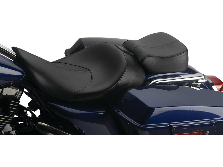 Harley Davidson Flhr [2016-2022]-Hydra smooth seat black leather vinyl