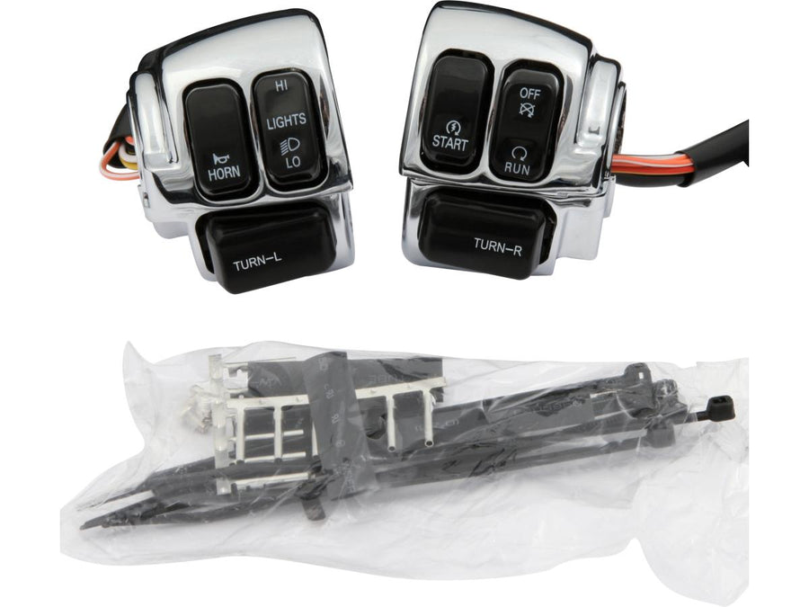 Harley Davidson Sportster [2006-2013]-Chrome-steering switch housing kit with switches