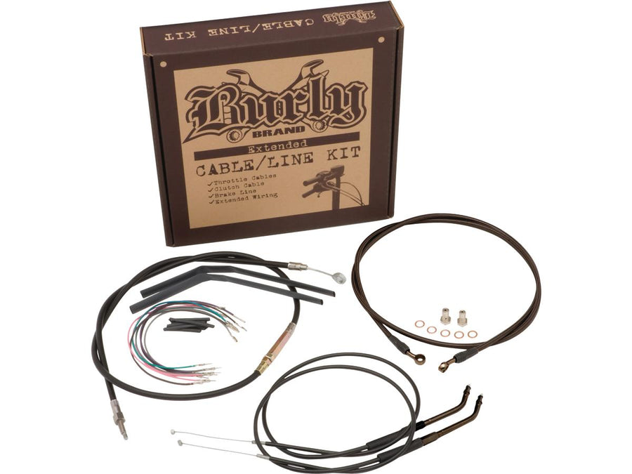 Harley Davidson FXS [2011-2012]-18 "Gorilla bar cable set black vinyl non-abs