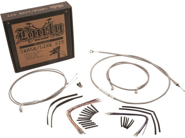 Harley Davidson FlStc [2000-2003]-14 "Gorilla bar cable set stainless steel clear