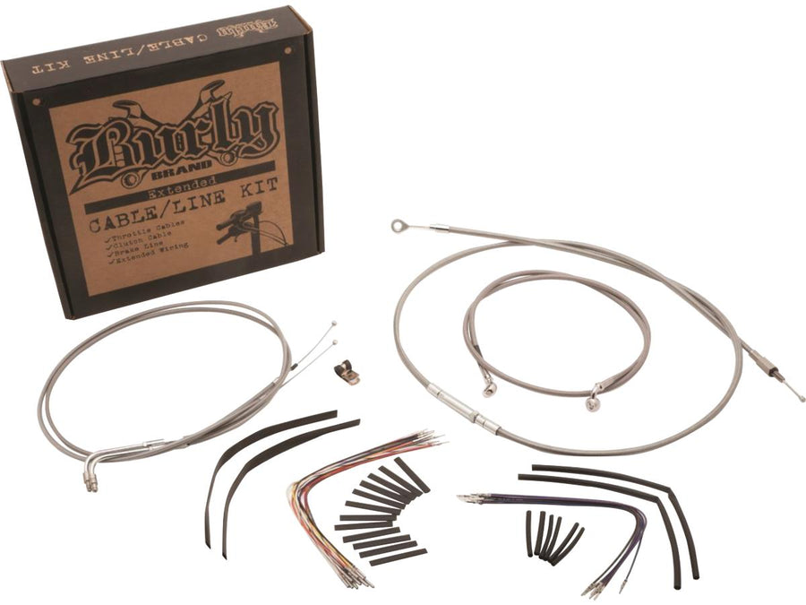 Harley Davidson FlStc [2000-2003]-14 "Gorilla bar cable set stainless steel clear