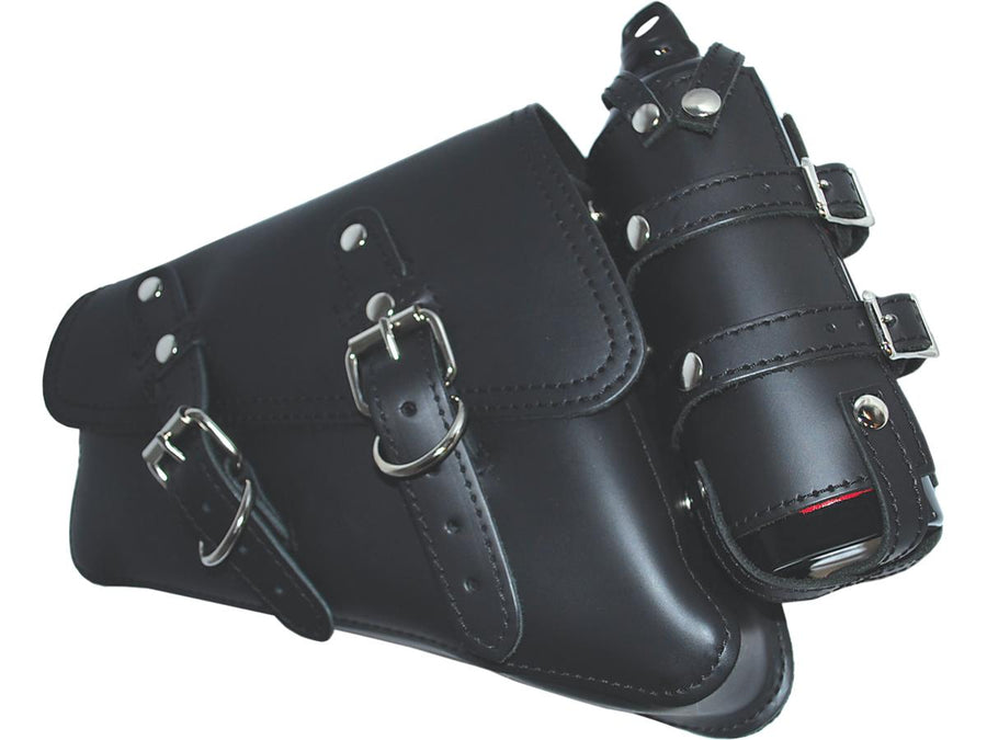 Harley Davidson Sportster [2004-2020]-side pocket on the left with fuel bottle