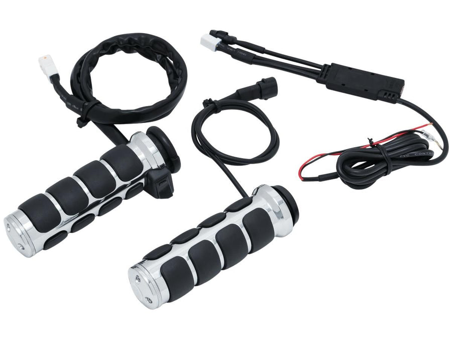 Harley Davidson Touring [2008-2024]-ISO Heated handles Chrom 1 "Gas train by wire