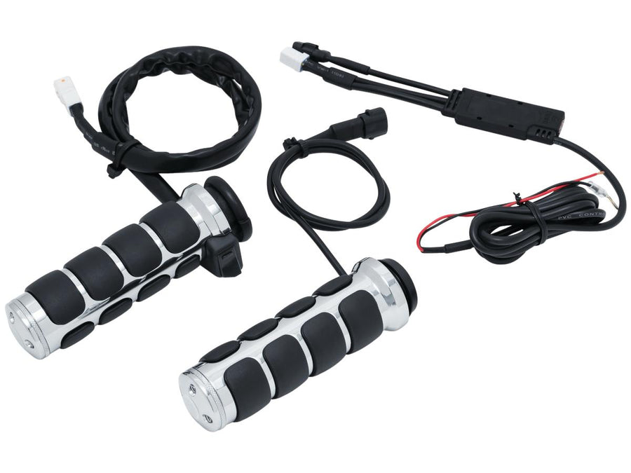 Harley Davidson Touring [2008-2024]-ISO Heated handles Chrom 1 "Gas train by wire