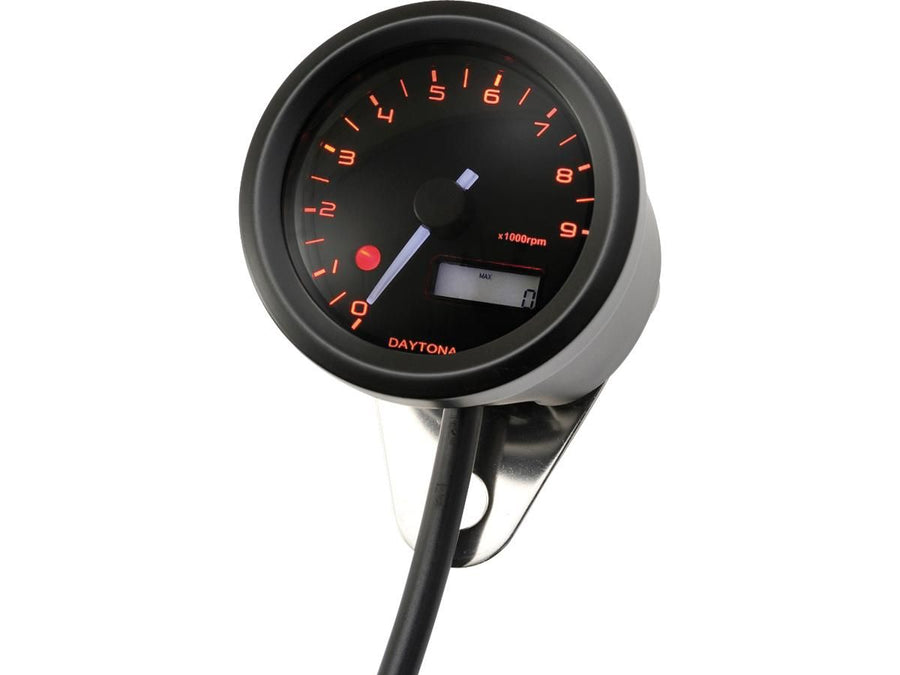Harley Davidson - Velona Tachometer 48 mm, stainless steel black varnished speedometer