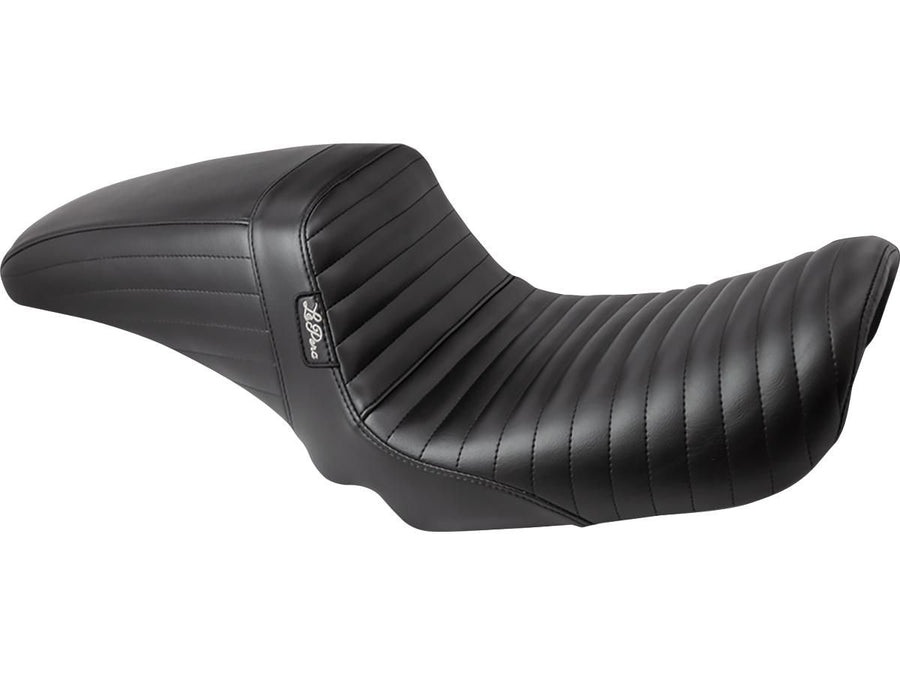 Harley Davidson Dyna [2006-2017]-Kickflip seat folded seam of black vinyl
