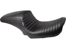 Harley Davidson Dyna [2006-2017]-Kickflip seat folded seam of black vinyl-3